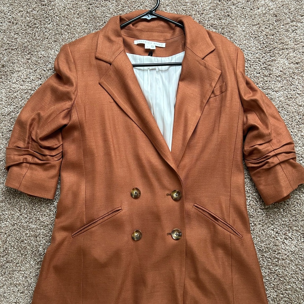 Veronica Beard Rust Double-Breasted Blazer - Picture 2 of 6
